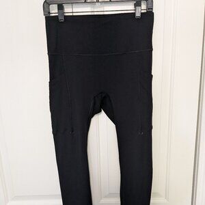 LuluLemon Wunder Train High-Rise Crop Leggings with Pockets 23" Black Size 8